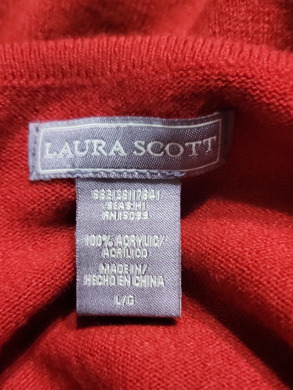 Laura Scott Red Rhinestone-Embellished Button Cardigan - Picture 5 of 5